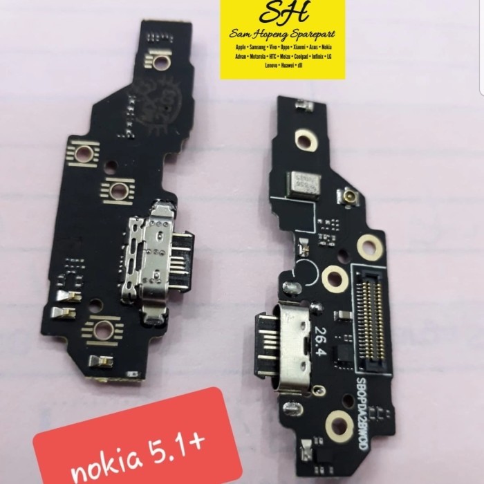 FLEXIBLE FLEKSIBEL CONNECTOR BOARD CHARGER PCB CAS NOKIA 5.1 PLUS ORI