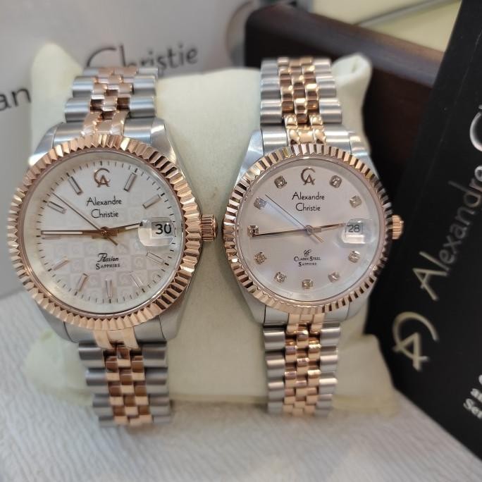 Murah Jam Couple Original Alexandre Christie Ac 5013 Md/Ld Stainless Steel
