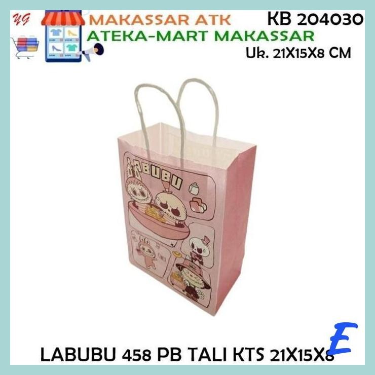 

| STV | [1 PCS ] LABUBU 458 PAPER BAG TALI KTS 21X15X8 TAS KERTAS