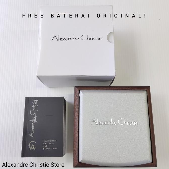 Sale Alexandre Christie Ac 6562 Ac 6562 Silver Black Leather Pria Original