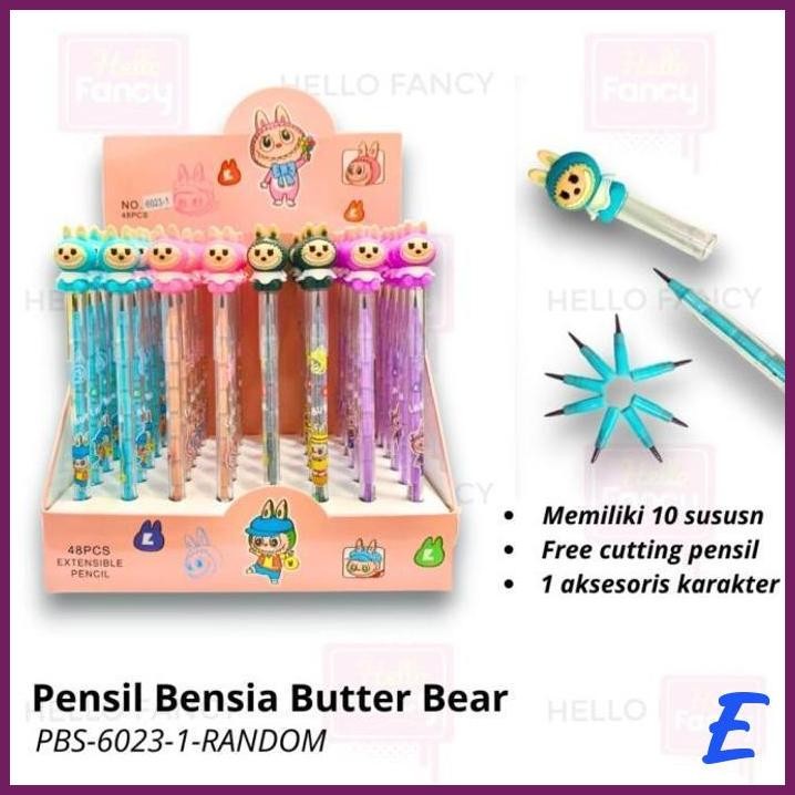 

| STV | PENSIL BENSIA FANCY KARAKTER LABUBU / PENSIL SAMBUNG SUSUN PBS-6023