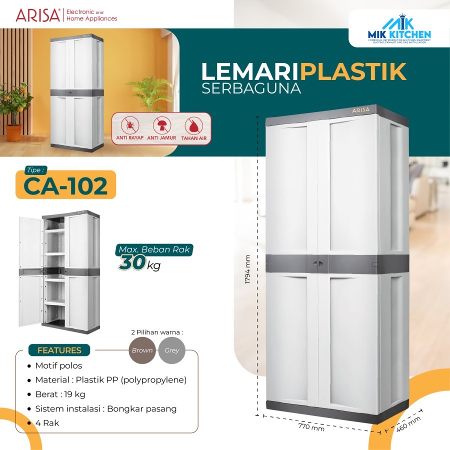 ARISA Lemari Pakaian Lipat Plastik Dua Pintu CA102 / CA 102