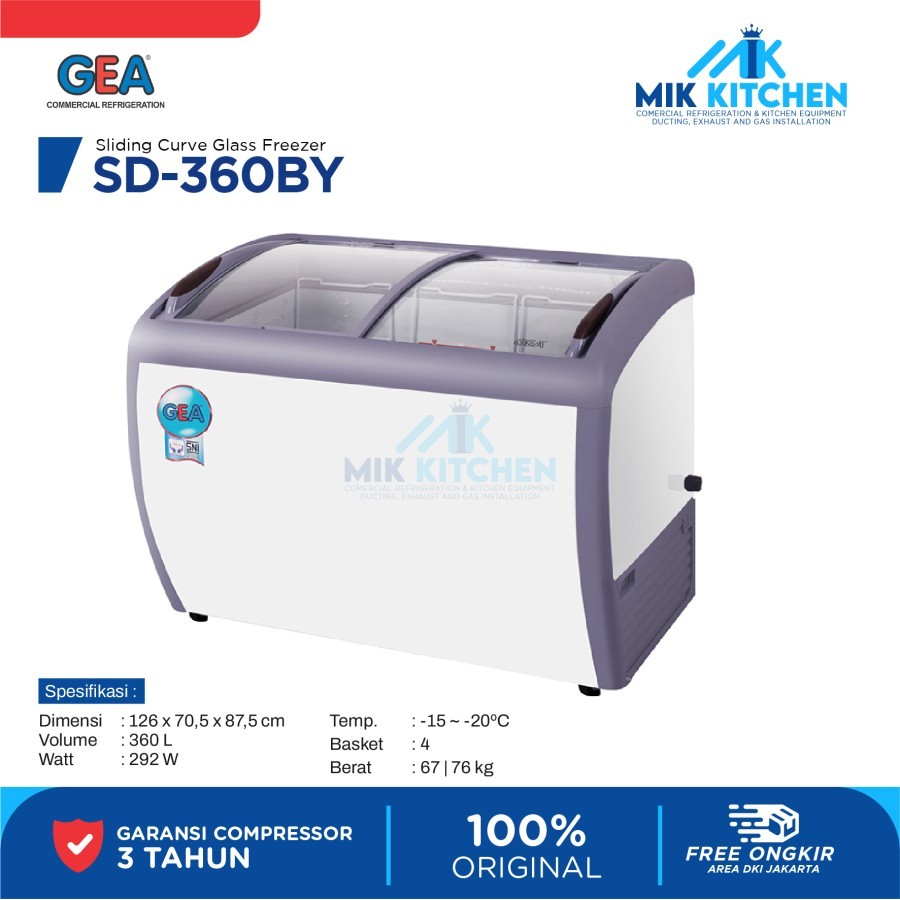 GEA Sliding Curve Glass Freezer SD-360BY / SD 360BY / SD360BY