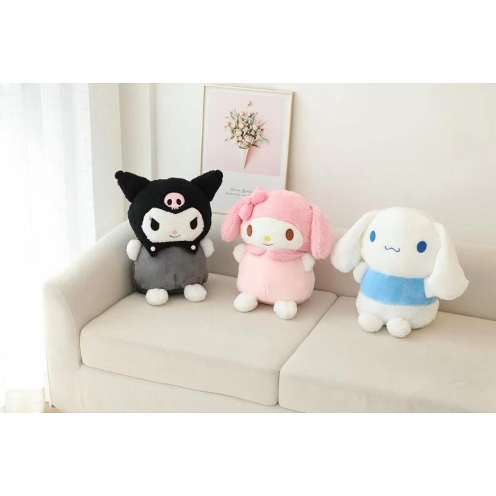 Bantal Selimut Cartoon Melody Pochaso Purin Kuromi Berdiri Bahan Plush