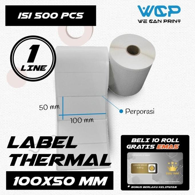 

[10 ROLL] LABEL STICKER THERMAL 100X50 PRINTER THERMAL STIKER GROSIR