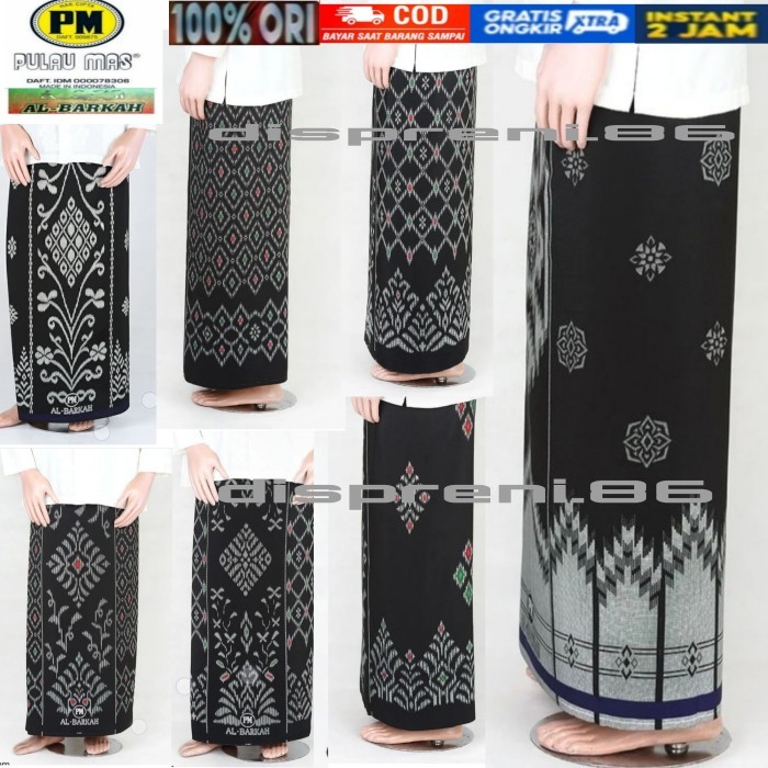 Terlaris sarung pria polos hitam al barkah pulau mas jumbo original SALE