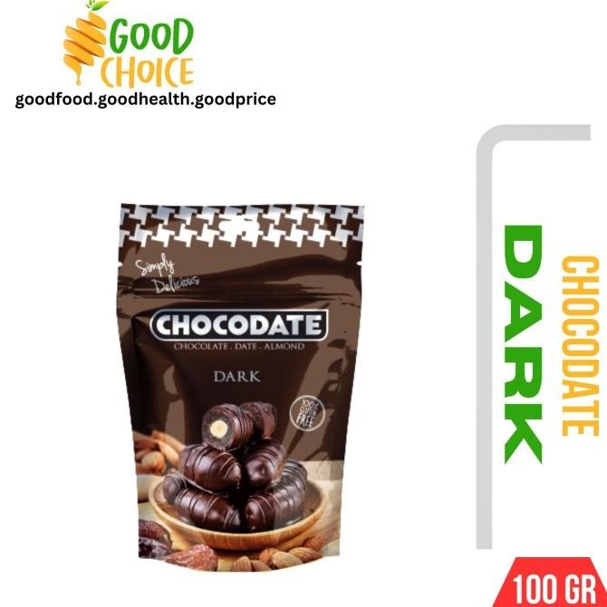 

Chocodate Dark 100g - Cemilan Kurma Coklat Kacang Almond GAM