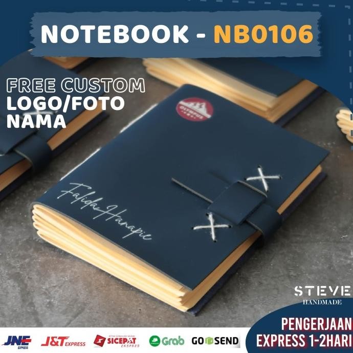 

NOTEBOOK KULIT BUKU TULIS CATATAN FREE CUSTOM NAMA & LOGO NB0106 STEVE