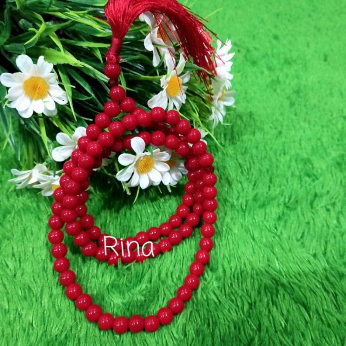 Tasbih Batu Marjan Merah 99Butir 8Mm 100% Original #Gratisongkir #Sale #Discount