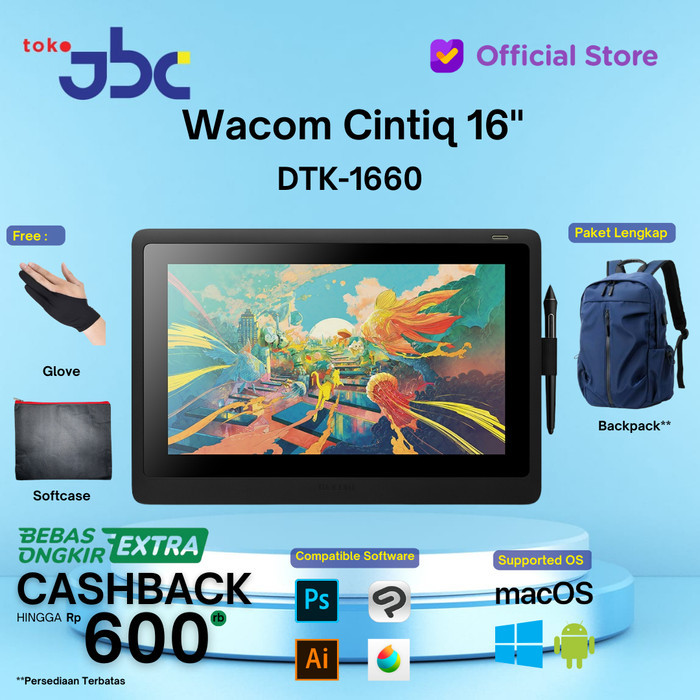 Wacom Cintiq 16Hd / Cintiq 16 Venus Garansi Resmi