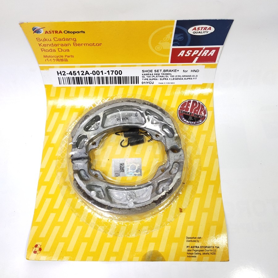 Kampas rem Honda Supra Grand Legenda Karisma revo 001 Limited Item Barang Langka Spare Part Motor Kl