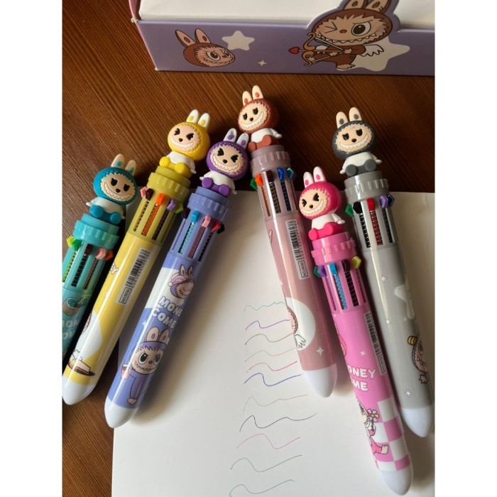

Pulpen Cetek 10 Warna Labubu Pen Labubu 10 Warna