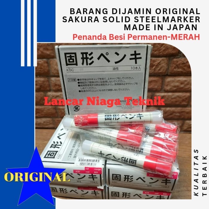 

Spidol Solid Steel Marker Sakura Original - Merah
