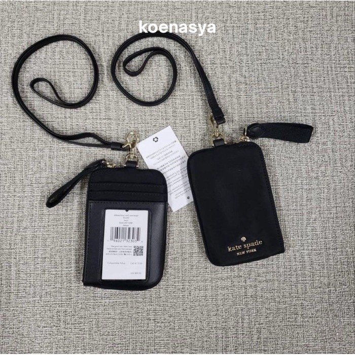 

Ks Kate Spadeoriginal Chelsea Nylon Id Lanyard Black New