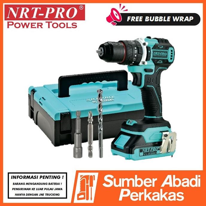 Nrt-Pro Dc740 Mesin Bor Cordless Drill Set 20V Baterai Impact Dc 740