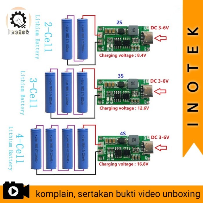TERBARU Modul PCB charging 18650 Type C Module charger type C