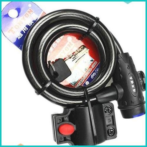 Kunci Gembok Ban Sepeda Anti Maling 1.2 Meter - TY588YE - Black 07D35Z