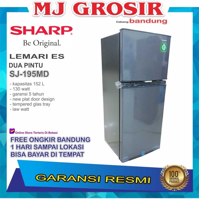 KULKAS SHARP SJ 195 MD LEMARI ES 2 PINTU SJ195MD SJ 195MD