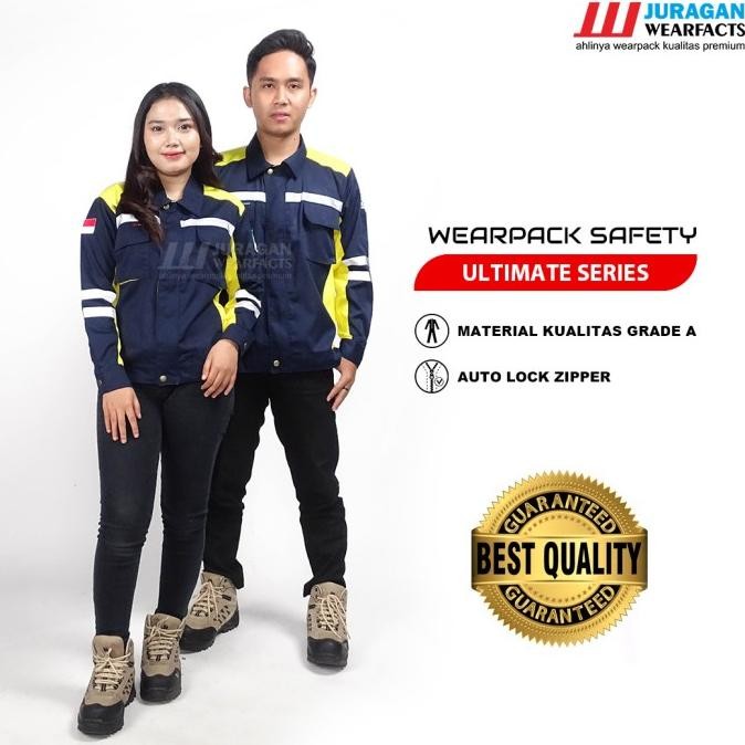 Juragan Wearfacts - Wearpack Atasan Warna Kuning Kombinasi Biru Navy