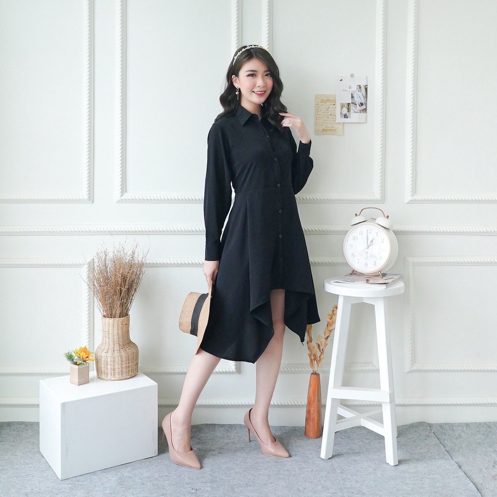 Bora Baju Tunik Hitam Fashion Muslim Wanita