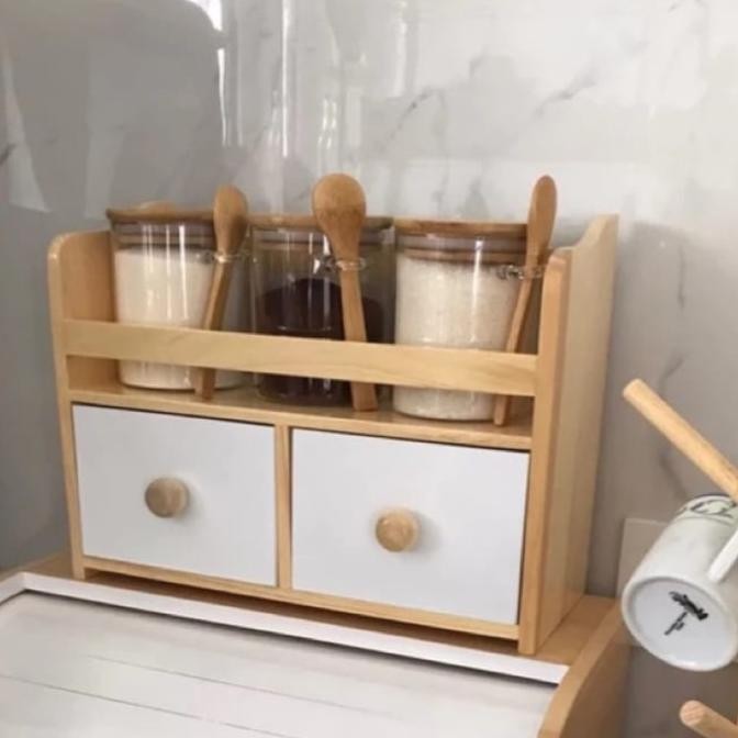 RAK TEMPAT BUMBU DAPUR / RAK TOPLES GULA TEH KOPI / RAK MAKEUP KOSMETI