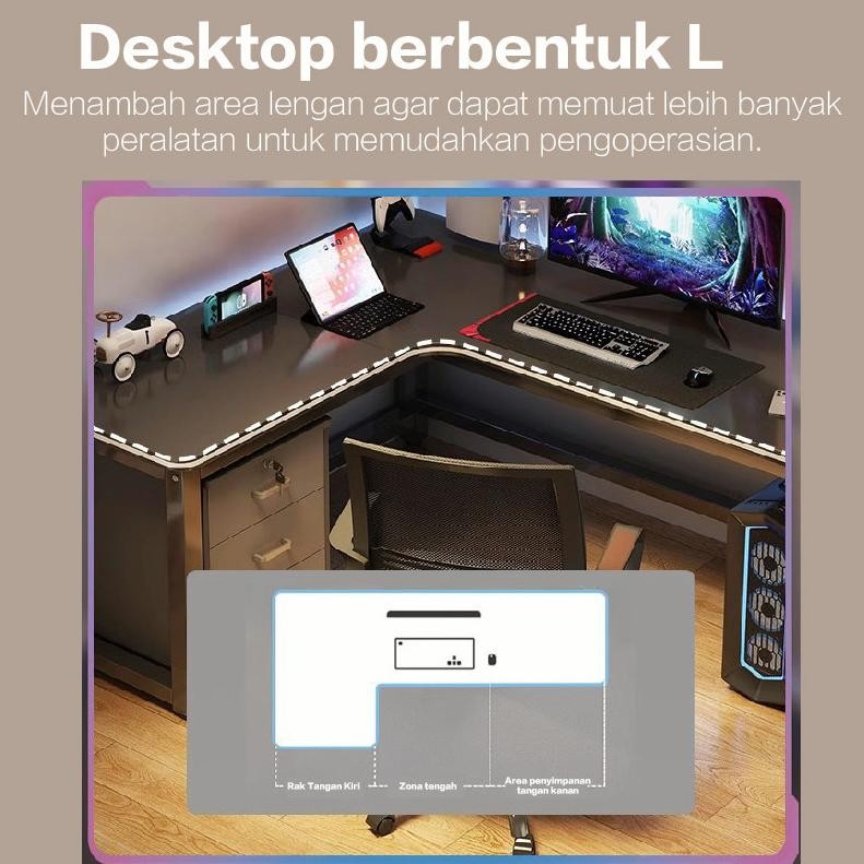 Meja Komputer / Meja Gaming / Meja Komputer Gaming / Meja Gaming Full Set / Meja Kamar Aesthetic / M