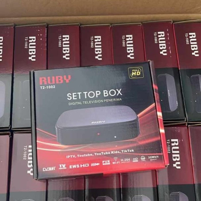 Set Top Box DVB T2 TV Siaran Digital Receiver STB Rekomendasi Set Top Box Ruby T2-1002