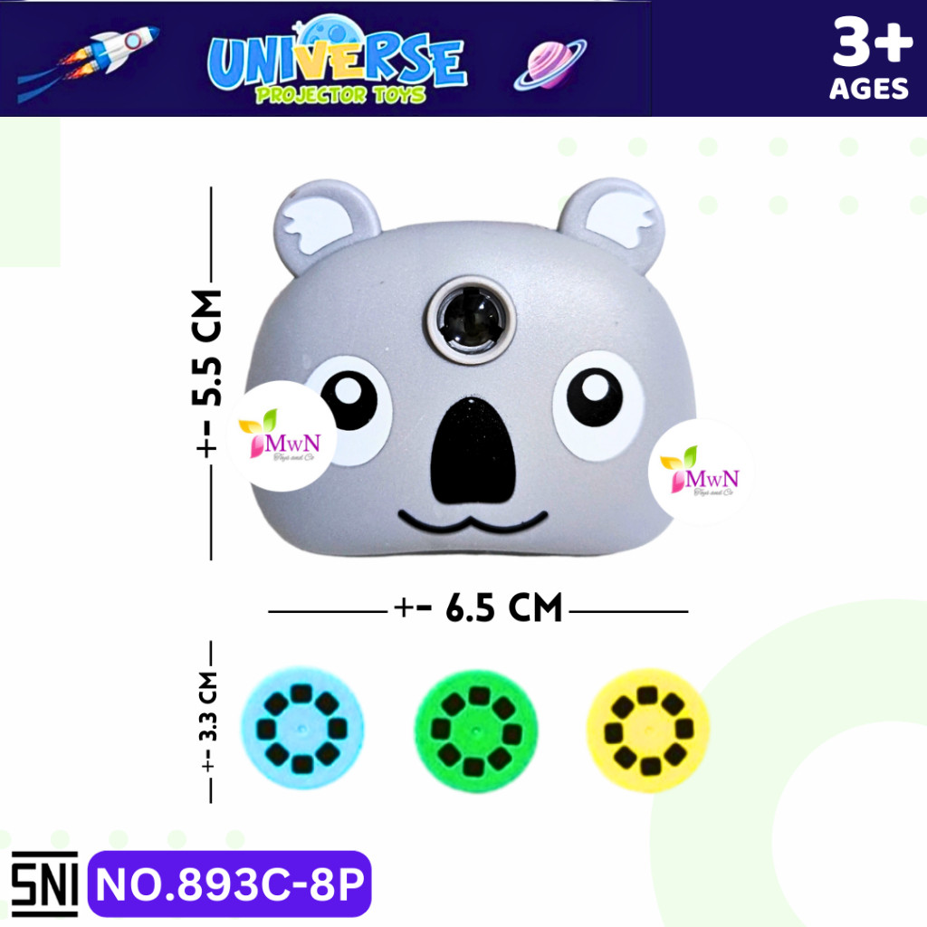 MWN Mainan Mini Proyektor Universal Planet KOALA 893C-8P