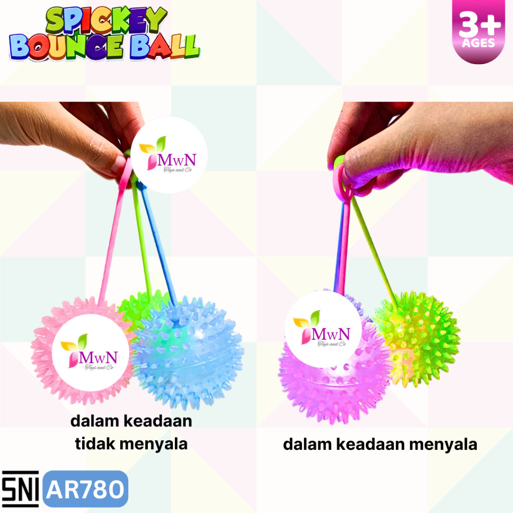 Mwn Mainan Bola Duri Massage Flashy Spiky Ball Ar780