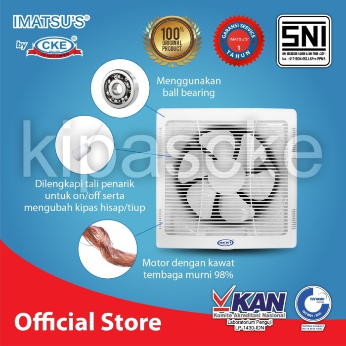 EXHAUST FAN DINDING 6 INCH WALL FAN HEXOS DINDING HEMAT LISTRIK
