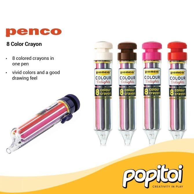 

PROMO Hightide Penco 8 Color Crayon High Tide Krayon Mewarnai Unik