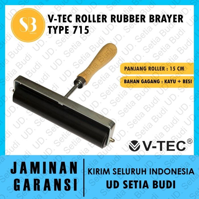 

HOT SALE V-TEC Roller Rubber Brayer Besi 15cm Type 715 / Roll Lukis