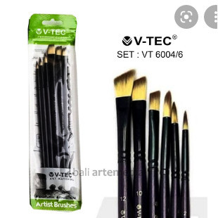 

SALE V tec fat scrip round flat liner artis brush painting kuas lukis set