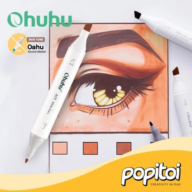 

BRG BARU OHUHU Oahu Skin Tone 36 Colors Dual Tip (Fine & Chisel) Alcohol Art Ma