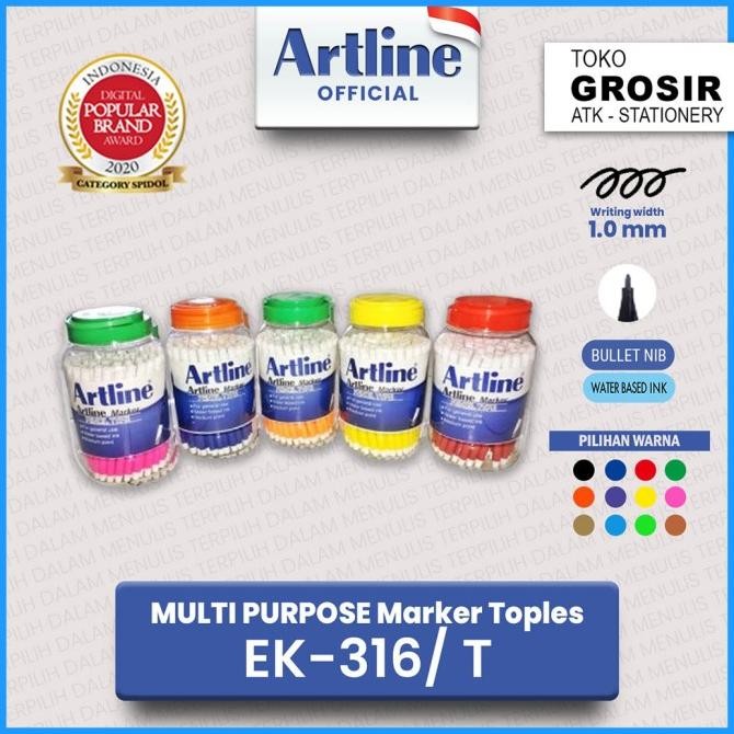 

JUAL GROSIR Spidol Kecil Warna Artline Marker EK-316 TOPLES