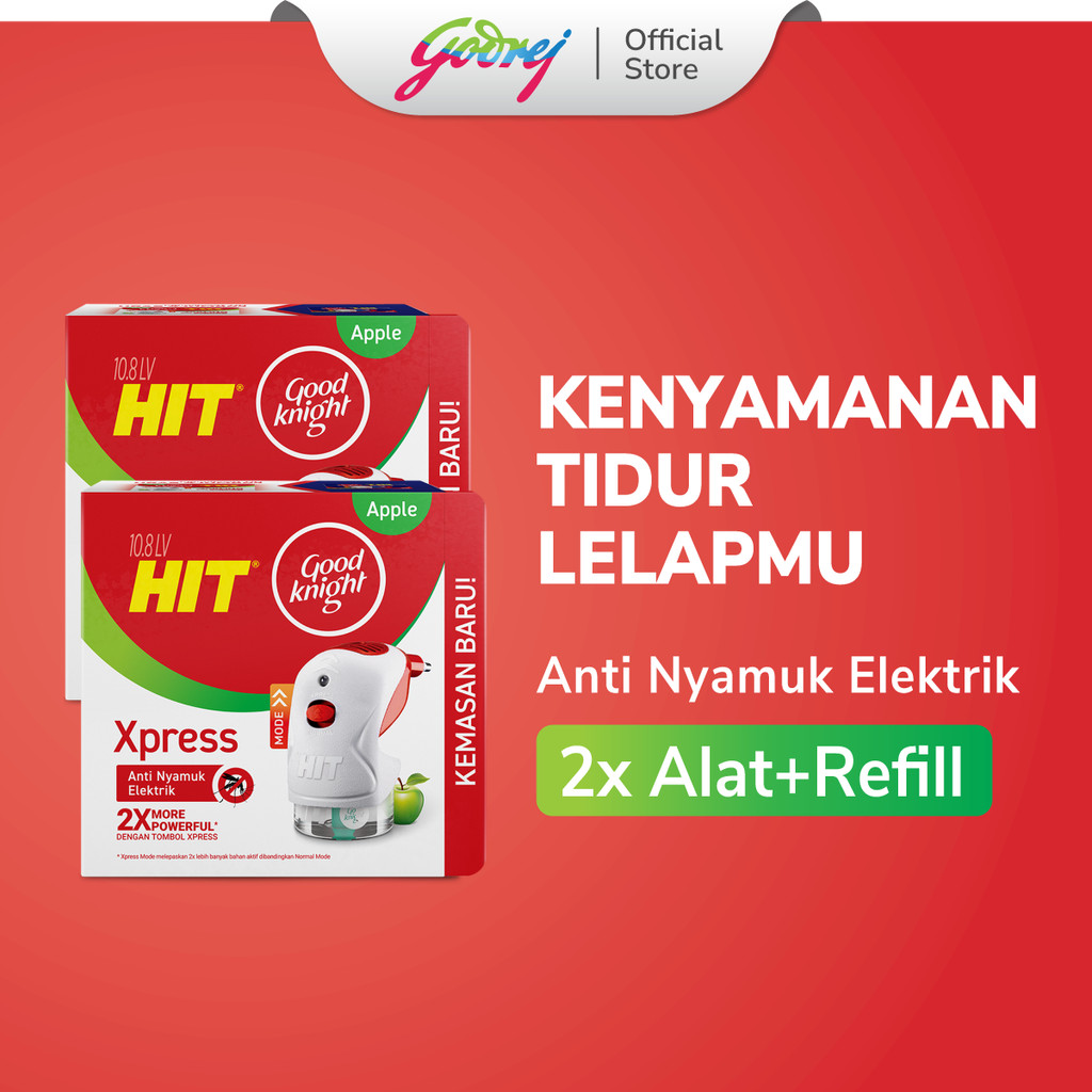 Hit Good Knight Xpress Set x2 - Obat Nyamuk Elektrik - Bunuh Nyamuk Penyebab Demam Berdarah (DBD)