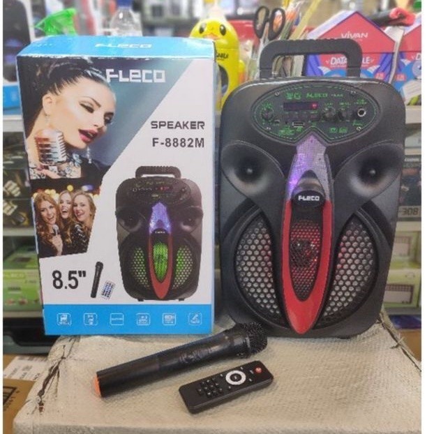 BEST SALE COD SPEAKER BLUETOOTH WIRELESS FLECO 8'5 INCH F-8955C/F-8511/F-8512/f-8882M BONUS MIC
