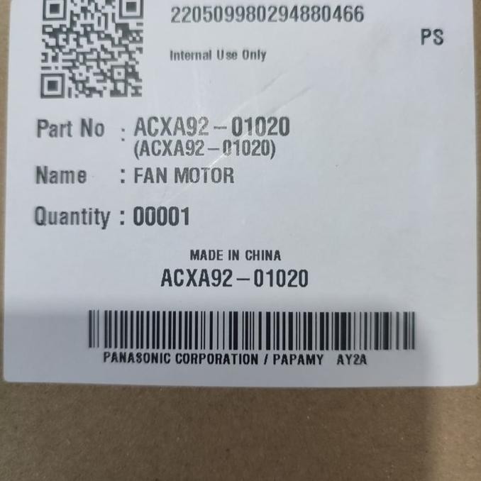 Motor Fan Indoor AC Panasonic 3/4 ~ 1,5 PK Import