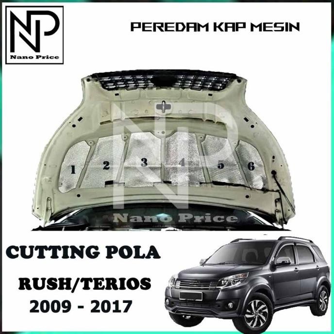 PEREDAM PANAS KAP MESIN MOBIL RUSH - TERIOS 2011 - 2017 ASLI