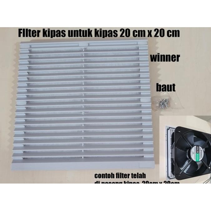 FAN FILTER PLASTIK 20 x 20cm WINNER COVER KIPAS PLASTIK KOTAK angin