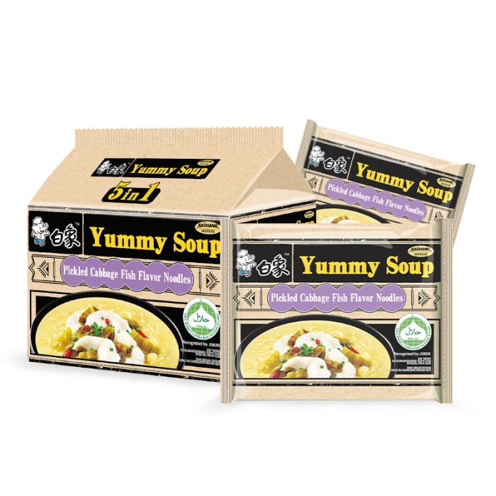 

Mie Baixiang / Yummy Soup Series Noodles - Pickled Cabbage Fish Soup Flavour / Mie Instan Cup Rasa