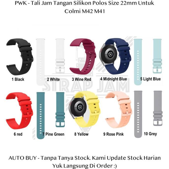 NEW PWK 22mm Tali Strap Jam Smartwatch Colmi M42 M41 - Silikon Lentur