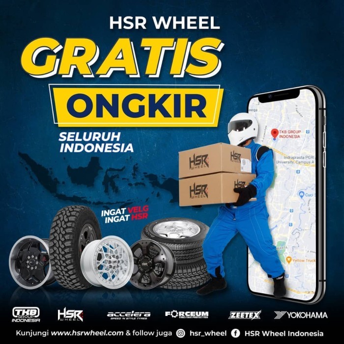 Velg Mobil Racing Ring 18 Hsr Warna Hitam Kilat Bisa Cicilan
