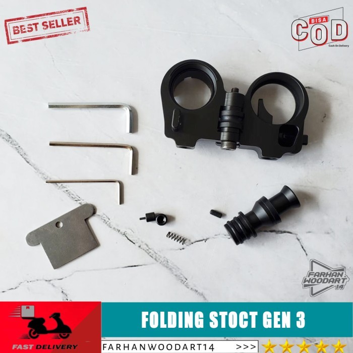 FOLDING STOCK GEN 3 ENGSEL LIPAT TACTICAL POPOR LIPAT IMPORT TERBARU