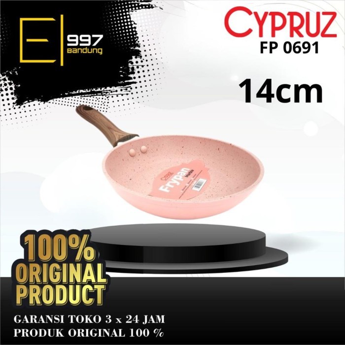 Frypan Cypruz Fp 0691 / Fp0691 Wooden Touch 14 Cm Anti Lengket