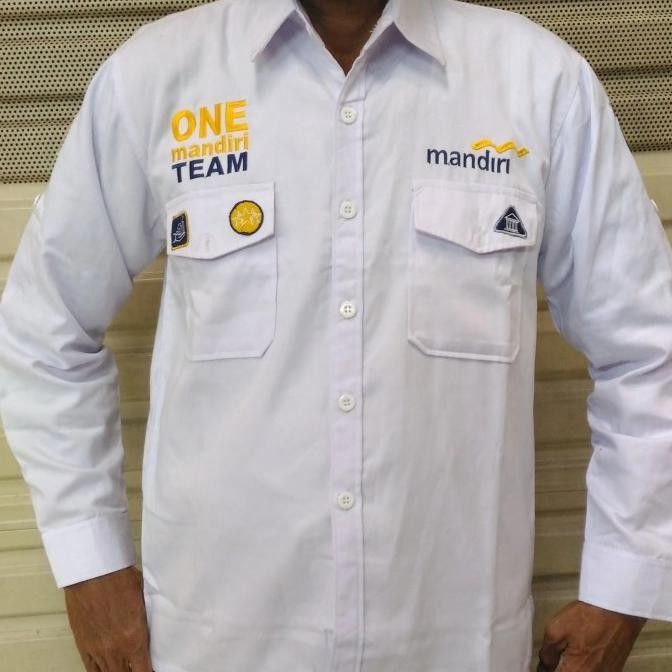 Seragam Mandiri Baju Kemeja Pdl One Mandiri Team Cuci Gudang