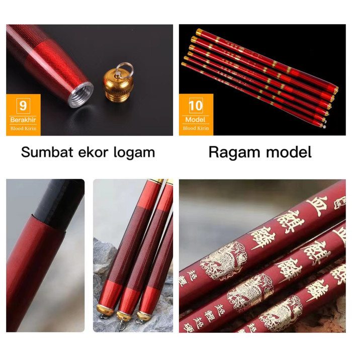 Tegeg Pancing Ringan Tegek Kaku Pancing Karbon Carbon 5M Fishing Rod
