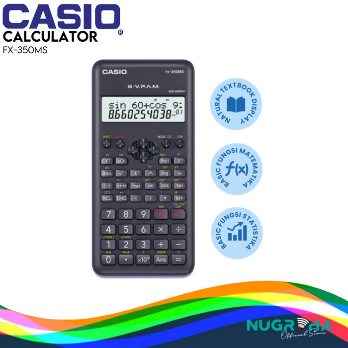 

CASIO FX-350MS 2nd Ed - Kalkulator Sekolah - Scientific - 240 fungsi