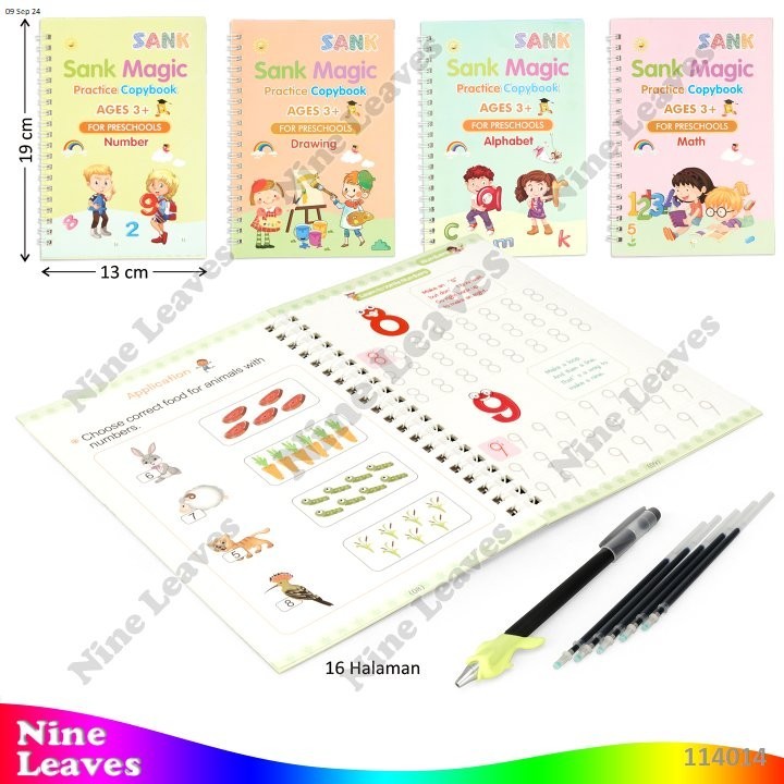 

Mainan Edukasi Anak Drawing Book Set 4 Pcs + Bolpen dan Refill Sank Magic
