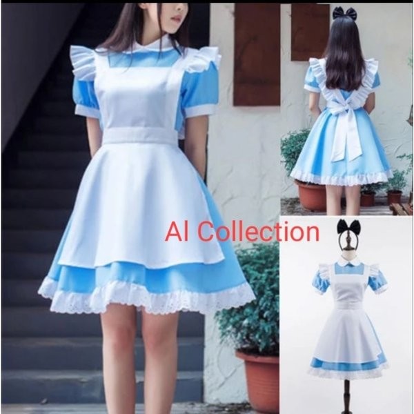 Baju Maid Alice Biru Cosplay Maid Alice Pink Real Picture Original New Distro Diskon Bukalapak